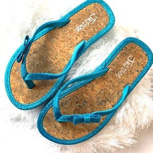 blue sparkly justice baby sandals🦋🐬